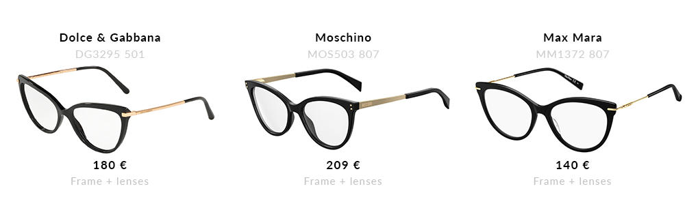 cat eye prescription glasses Dolce & Gabbana, Moschino, Max Mara, eyerim blog